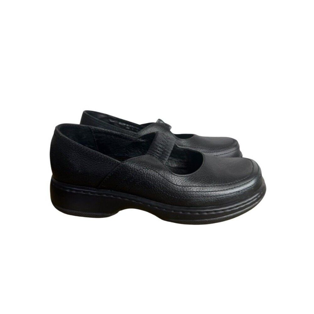 Dansko Pebbled Leather Mary Jane Clogs Size 39/8.5-9 Black Professional Shoes